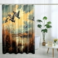 thumbnail image 2 of Hunting Wild Ducks Shower Curtain Rustic Country Shower Curtains Vintage Farmhouse Cabin Themed Bathroom Decor Polyester Fabric-72" x 72", 2 of 6
