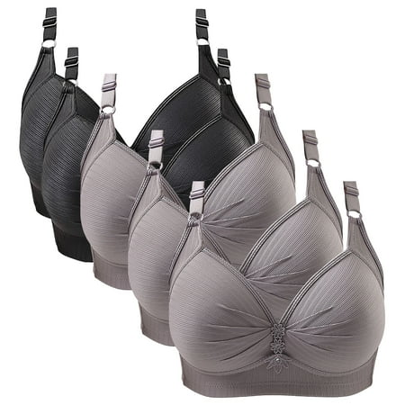 Nursing Bras For Breastfeeding  Thin Laceless Steel Ring Comfortable Breathability Underwear Large Size Brater Buckle Female Bra Deep V Neck Vest Bralette Wireless Seamless Bra