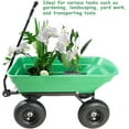 thumbnail image 4 of Garden Cart Yard Wagon Dump Cart with 10" Pneumatic Wheels, 220 lb Capacity, 55L Utility Cart with Steel Frame (Green), 4 of 7
