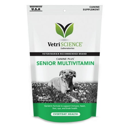 VetriScience Canine Plus Senior Multivitamin for Dogs, 30 Bite-Sized (Best Multivitamin For Senior Dogs)