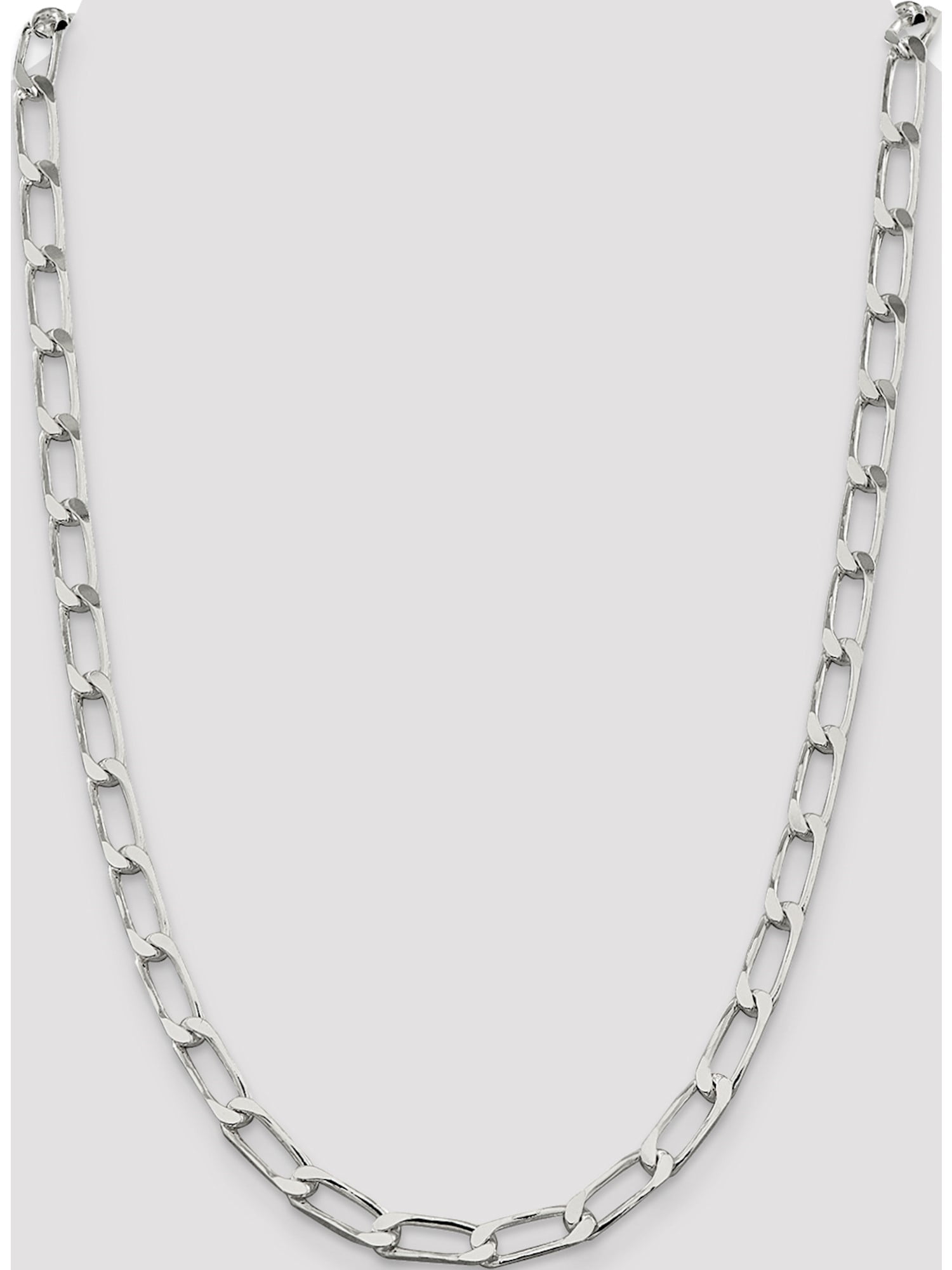 Sterling Silver 6.5 MM Polished Long Curb Chain Necklace