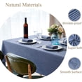 thumbnail image 3 of Rectangle Table Cloth Linen Farmhouse Tablecloth Waterproof Anti-Shrink Soft and Wrinkle Resistant Decorative Fabric Table Cover for Kitchen (Denim Blue, 60" x 102" (8-10 Seats)), 3 of 6