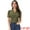 Olive Green, variant on Women's Short Sleeve V Neck Notch Lapel Collar Shirt L Red