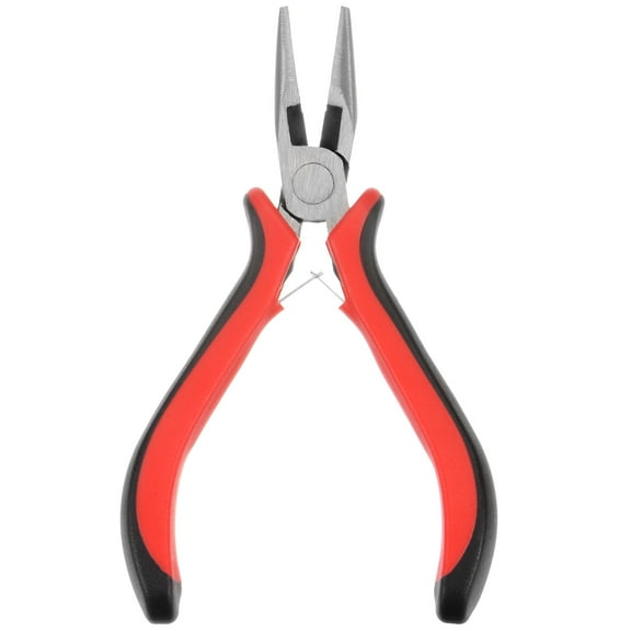 Uxcell Mini Needle Nose Pliers 4.5" Toothless Precision Plier with Plastic Handle for DIY Crafts