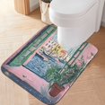 thumbnail image 2 of Yayeee Bath Rugs for Bathroom Floor Set of 2 Non Slip Fluffy Soft Absorbent Mat, Green Window Sea, 2 of 7