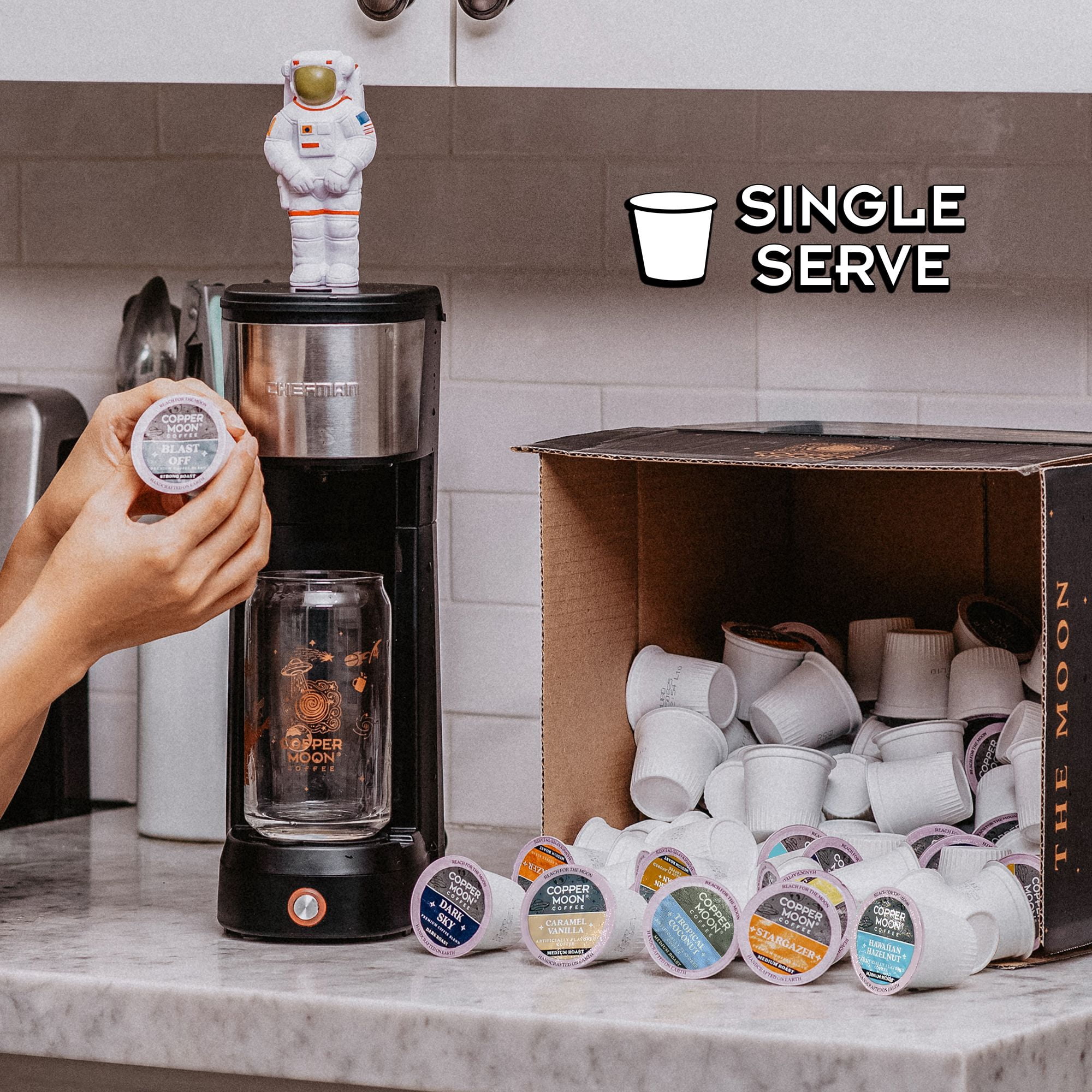 Copper Moon Single Serve Coffee Pods for Keurig K-Cup Brewers, Dark Roast, Blast Off Blend, 72 Count