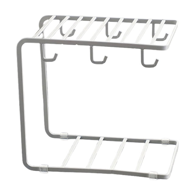 Glass Coffee Mugs,Double Cup Draining Rack Home Coffee Cup Hanging Rack Mug Glass Cup Organizer Shelf,Glass Coffee Cups,Kitchen Shelf Organizer Rack,Cabinet Shelf Organizers