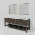 thumbnail image 5 of Norwalk 80 in W Brown Oak Double Bath Vanity, Carrara Marble Top, and 36 in Mirrors, 5 of 9