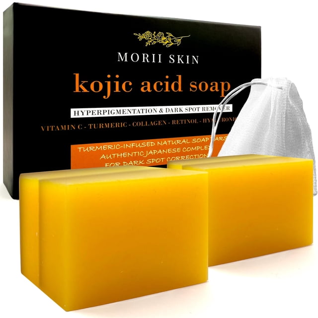Jabón en barra MORII SKIN de cúrcuma orgánica con ácido kójico 100 g x4