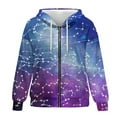 thumbnail image 4 of Renewold Galaxy Violet Blue Womens Hoodies Sweater Hooded Tops Oversized Sweatshirts Long Sleeve Drop Shoulder Jackets Pullover Tops Sweatshirts Fashion Streetwear Outfits for Athletic, XS, 4 of 7