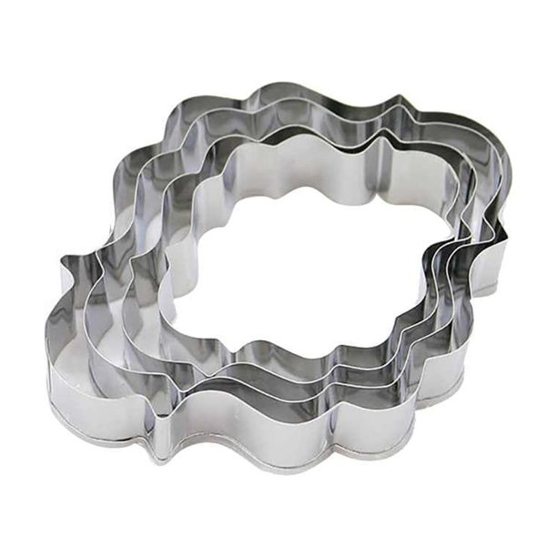 Toystoory 4 piezas de acero inoxidable flor pétalo galleta fondant pastel decoración cortador molde para hornear Herramientas y accesorios para hornear plata 9.4*7 cm 8*6.5 cm 7*5.5 cm 6*4.7 cm