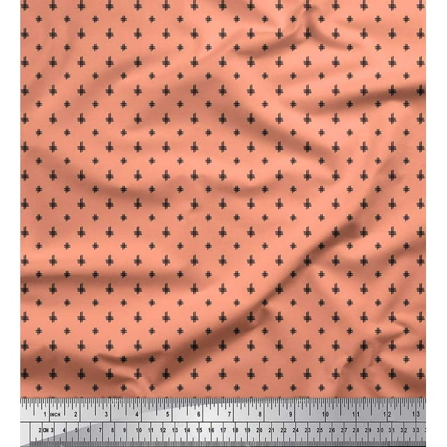 Soimoi Cotton Voile Fabric Hash Sign Geometric Print Fabric by The Yard 42 Inch Wide