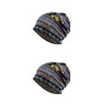 thumbnail image 1 of Maytalsory Bonnet Hijab Ethnique Imprimé Floral Turban Coloré Réglable Protection des Oreilles Accessoires de Style Bonnet Bleu Floral 2Set, 1 of 6