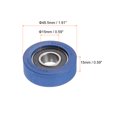 thumbnail image 2 of Unique Bargains Roulement à Rouleau à Poulie en PU 15x48,5x15 mm, Roue de Guidage Revêtue de Polyuréthane pour Industriel, Bleu, 2 of 5