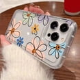 thumbnail image 5 of Funda protectora transparente con diseño de flores para iPhone 16, 15, 14 Pro Max, 11, 12 Mini, 13Pro, 7, 8 Plus, X, XR, TPU, con absorción de impactos, 5 of 5