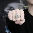 thumbnail image 6 of Bling Punky Rapper Luxury Trendy Rings for Men 14K Gold Plated Shiny Iced out Hip Hop Cubic Zirconia Men Engagement Rings, 6 of 8