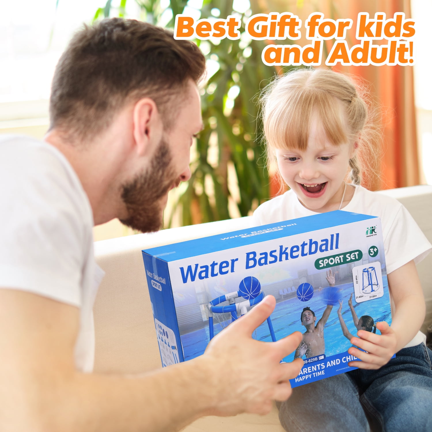 JoyStone Pool Basketball Hoop for Kids, Floating Inflatable Toys with 3 Pool Balls and Pump, Swimming Pool Toy for boys and Girls