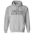 thumbnail image 1 of Skyline Baltimore Maryland Hoodie Sweatshirt Unisex 4X-Large Grey, 1 of 5