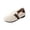 Beige, variant on Womens Fleece Mule Loafers Comfort Casual Round Toe Slip On Warm Winter Flat Shoes Comfort Soft Sole Non-Slip Dress Shoes with Metal Buckle Strap