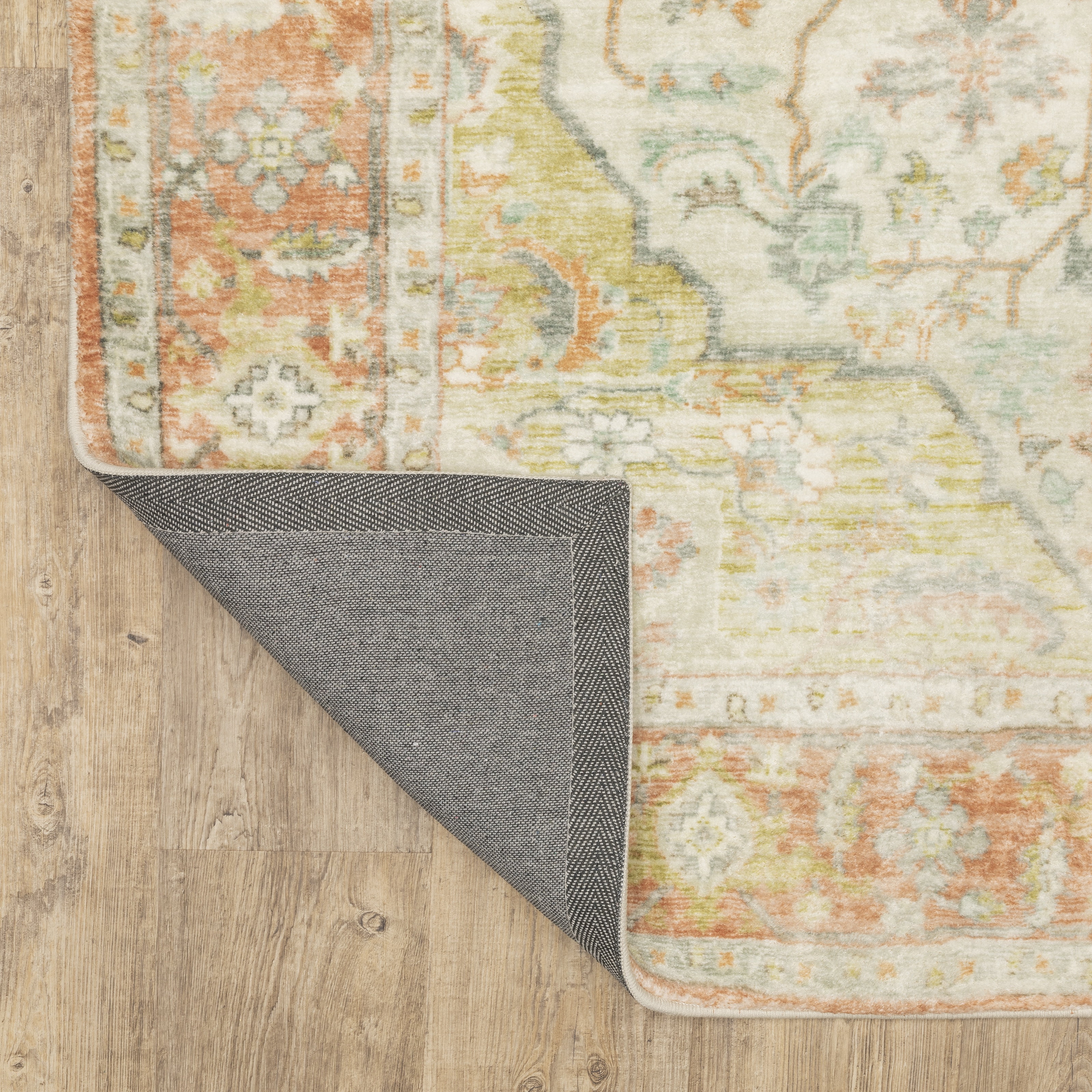 Avalon Home Silvana Distressed Medallion Area Rug, 2' X 8' Runner, Orange/ Silver