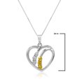 thumbnail image 2 of Yellow and White Diamond Heart Pendant Necklace for Women in Sterling Silver on an 18 inch Sterlign Silver Chain, 2 of 3
