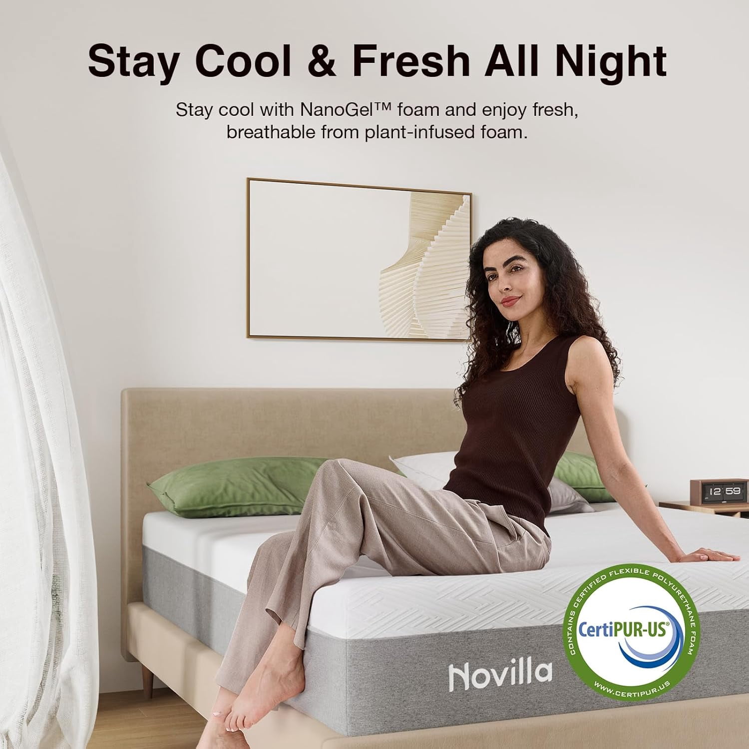 Novilla Bliss Twin Size Mattress, 12 Inch Gel Memory Foam Twin Mattress in a Box for Cool Night Sleep & Pressure Relief with Spine Alignment, Motion Isolation, CertiPUR-US Certified