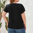 thumbnail image 7 of Wycnly Womens Blouses and Tops Dressy Going out Casual Lightweight Chiffon Jacquard Plus Size Tunic Shirts Summer Solid V-Neck Short Sleeve Cute Tees Tops Black XXXXL, 7 of 7