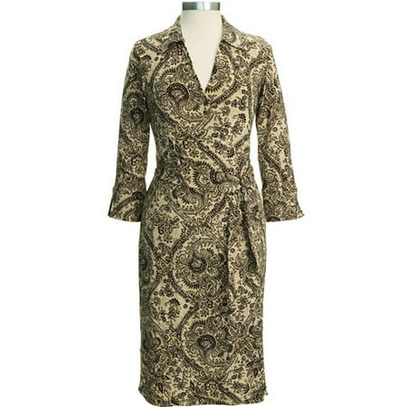 Women's Stretch Print Wrap Dress