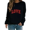 thumbnail image 1 of DondPO Chemises pour Femmes 2024 Chandail en Molleton de la Saint-Valentin Mignon en Forme de Cœur Imprimé Pull Col Rond Manches Longues Printemps/automne T-Shirts pour Femmes Tendance Noir S Liquidation!, 1 of 4