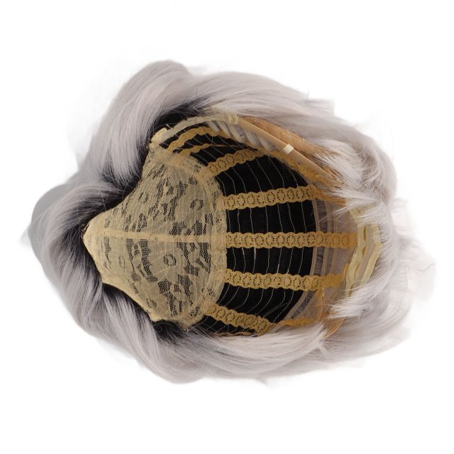 Cabello Falso, Peluca de Cabello Gris PLETADO DE FIBRA A Alta Temperatura Cómoda para Boda