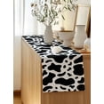 thumbnail image 5 of Table Runner 72 Inches Long for Kitchen Dining, Black and White Dresser Scarf Farmhouse, Dining Table Decorations for Wedding/Parties, Farmhouse Cow Black White 13 x 72 In, 5 of 9