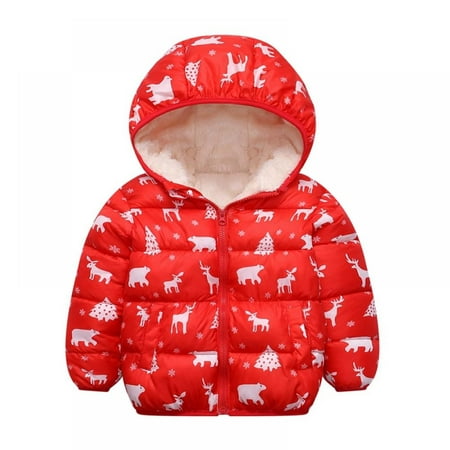 

SYNPOS Baby Snowsuit Winter Coat Infant Toddler Light Puffer Jacket Winter Thick Hooded Down Kids Winter Jacket with Hood Windproof Warm Hooded Puffer Coats Xmas Clothes