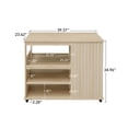 thumbnail image 4 of Home Rolling Kitchen Island With Storage Drawers, Rolling Mobile Kitchen Island Table On Wheels With Spice Rack, Kitchen Bar Serving Cart For Hotel Dinning Room, 4 of 9