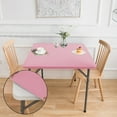 thumbnail image 5 of Ke1Clo Pink Square Tablecloth 34x34 Inch, Fabric Table Cloth for Square Tables, Washable Polyester Wrapped Stretch Table Cover for Dinner Party, 5 of 6
