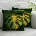 thumbnail image 3 of Acheng Short Plush Pillowcase 1 Piece - Palm Leaves with Lush Branches and Leaves, Tropical Jungle Palm Leaves with Charming Colors White, 3 of 5