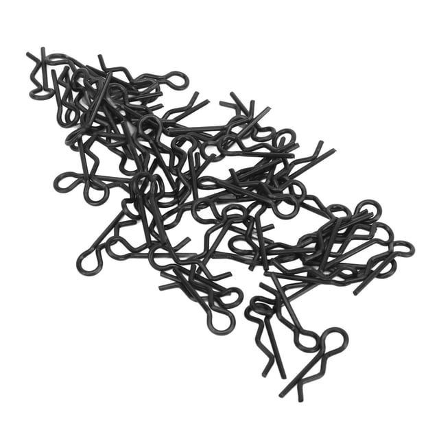 60PCS RC Car Body Clip 17 mm de largo 1,0 mm de diámetro Fácil instalación de extracción Universal para 1/16 1/18 RC Car Truck Negro