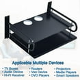 thumbnail image 3 of HNVNER Projector Shelf Wall Mounted Metal Router Rack DVD Player Bracket, Floating Wall Shelves for TV Components Such as Cable Boxes/Media Boxes/Modem/Remote(2 Layers, 12" x 9.8"), 3 of 8