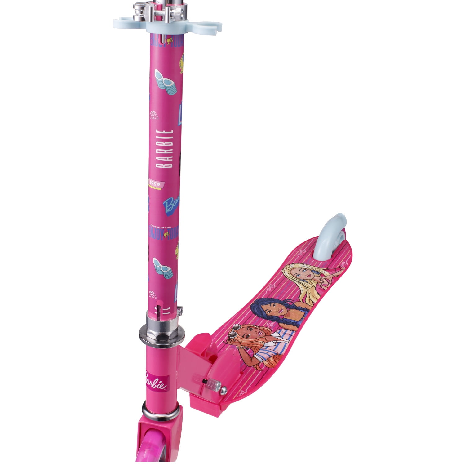 Barbie Brandclub 2 Wheel Barbie Kick Scooter with Light up Wheels Foldable Scooter for Kids Pink