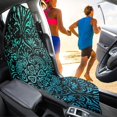 thumbnail image 4 of FUIALDOLG Teal Heart Floral Pattern Bucket Seat Protector, Warp Kitted Terry Cloth Washable Cover, Universal Fit for Van Cars SUVs Drivers, 4 of 7