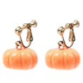 thumbnail image 1 of 1 Pair Pumpkin Earrings Ear Cuffs Halloween Ear Jewelry Women Clothing Accessory, 1 of 3