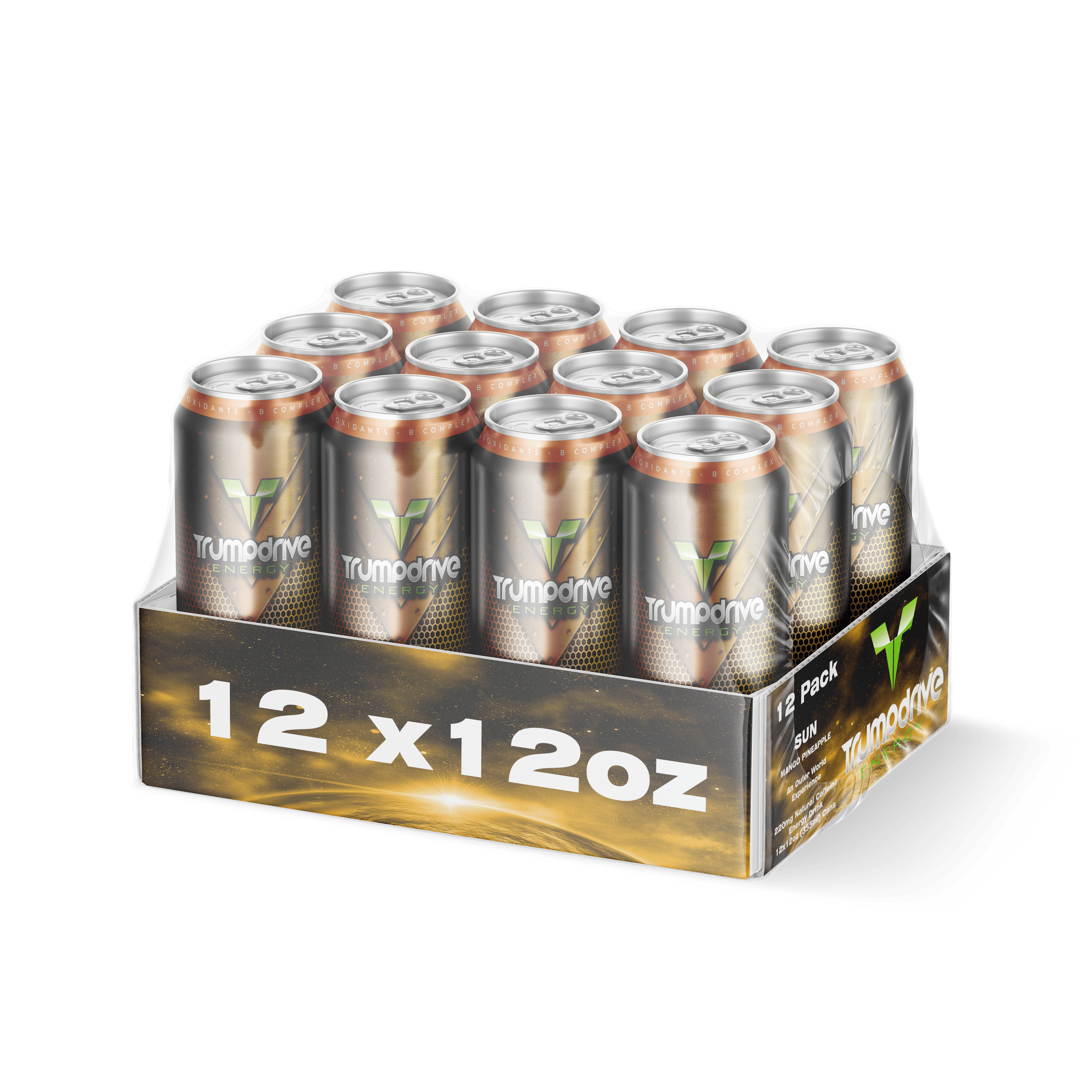 TRUMPDRIVE ENERGY Cognitive Energy Drink, Sun Mango Pineapple 12 Fl Oz (Pack of 12)