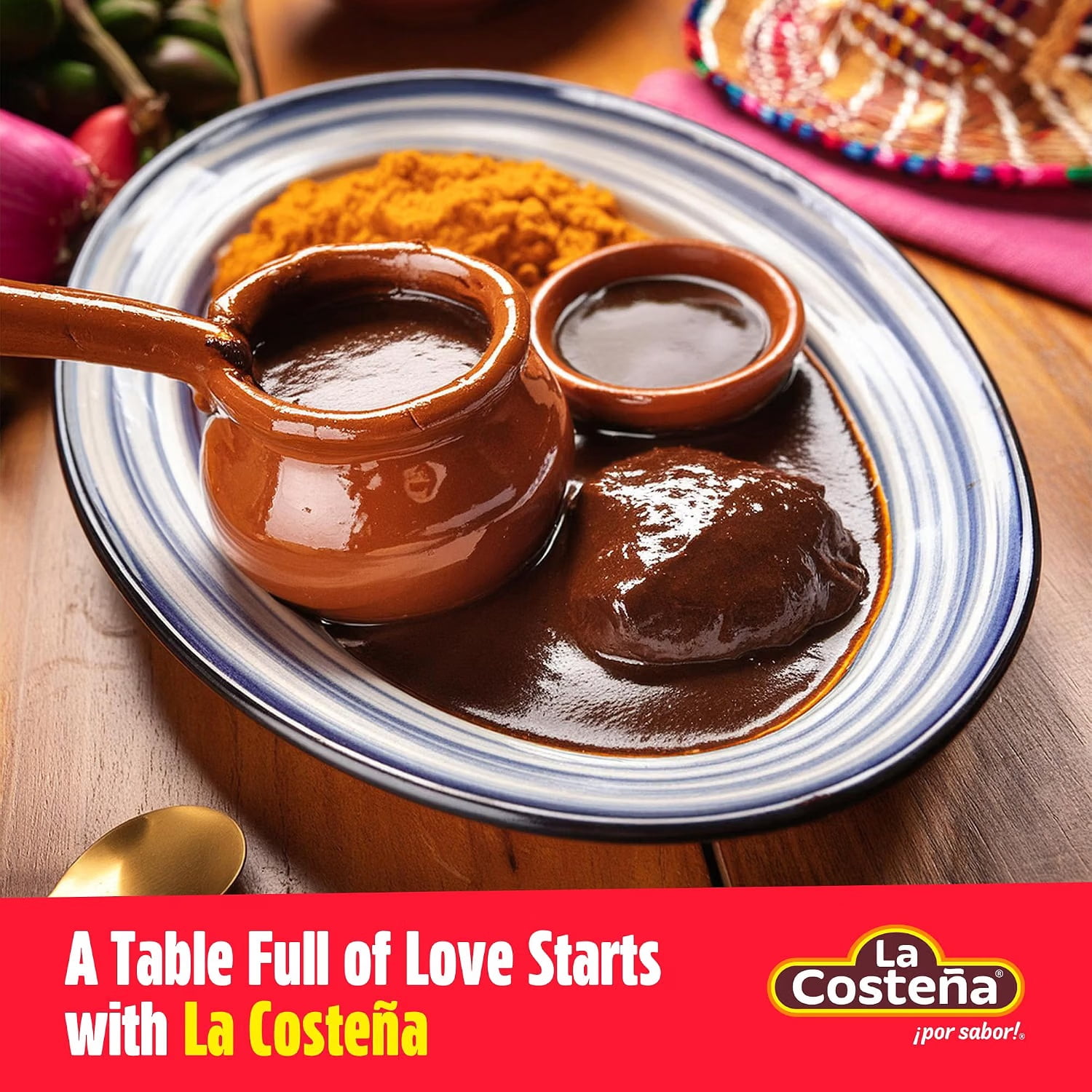 (2 pack) La Costeña Hot Mole Sauce, 8.25 oz