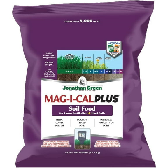 Jonathan Green Mag-I-CAL Plus Soil Food for Lawns in Alkaline & Hard Soil, 5M (Covers up to 5,000 sq ft) 18lbs