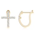 thumbnail image 2 of ANGARA Lab Grown Diamond Cross Hoop Earrings for Women in 14K Yellow Gold (Size-1.8mm| Color-F-G| Clarity-VS) | April Birthstone, Anniversary, Jewelry Gift for Women | Lab-Grown Diamond Earrings, 2 of 6