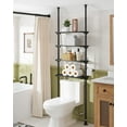 thumbnail image 2 of Adjustable Over The Toilet Storage Shelf, 4-Tier Ample Over Toilet Bathroom Organizer and Storage,Tension Mounted Above Toilet Storage Cabinet for Versatility, Fits 64-113 Inch Heights, White, 2 of 8