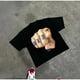 thumbnail image 1 of Camiseta holgada de manga corta para hombre y mujer, camiseta informal holgada de talla grande con calavera de estilo oscuro de calle americana, estilo de pareja 3D Y2k, 1 of 5