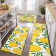 thumbnail image 2 of Yellow Lemon Fruit Slices White Pattern Kitchen Rugs Sets Of 3,Kitchen Runner Rugs Non Skid Washable,Decorative Kitchen Floor Mats for Kitchen,Sink,Laundry,17"x30"+ 17"x47" + 17"x59", 2 of 6