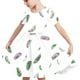 thumbnail image 1 of Odeerbi Niñas Verano A-Línea Vestido Pluma Impresión Swing Vestido Niños Manga Corta Vestido Elástico, 1 of 7