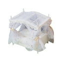 thumbnail image 1 of Ounissouiy Niños pequeños 1/12 casa de muñecas cama DIY decoración muebles en miniatura regalos de cumpleaños modelo decorativo camas casas de muñecas Blanco, 1 of 6