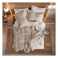 thumbnail image 3 of Set Edredón King Size Xl + Funda De Almohada + Sábanas 7 Pzas Real Textil Khaki - Beige, 3 of 8